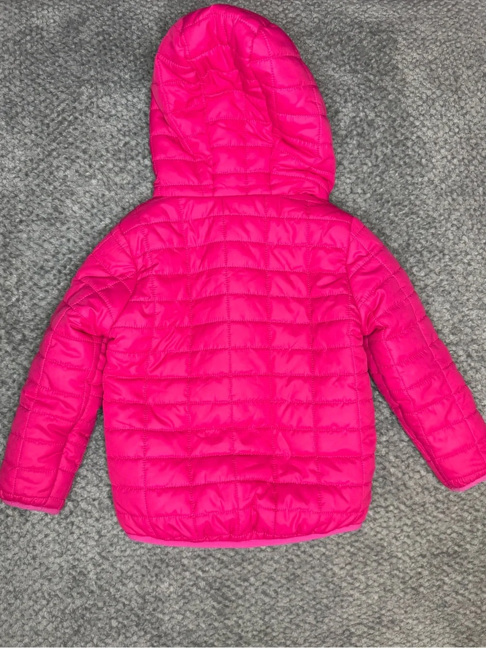 Cat & Jack Toddler Girls Quilted Puffer Hooded Jacket - Bright Pink Size 3T NWT